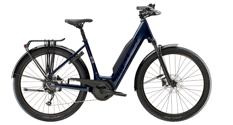 Trek Verve+ 4 Lowstep Electric Hybrid Bike in Blue-1